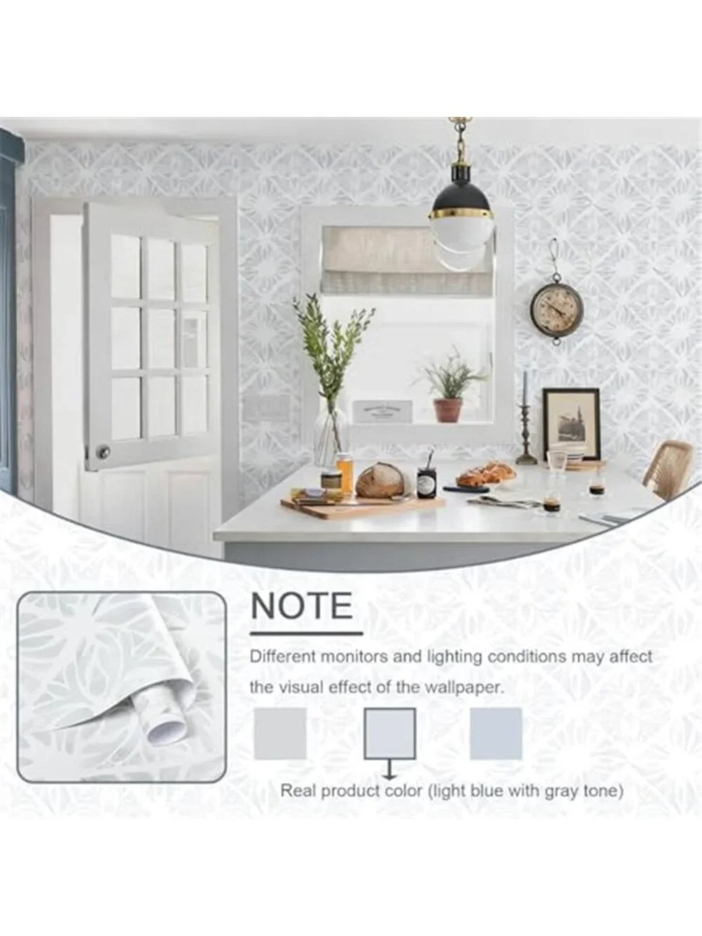 Peel Stick Wallpaper Blue White Coastal Boho Geometric Removable Waterproof